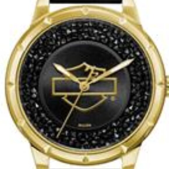 Bulova Harley Davidson Unisex Leather Band 36mm Watch, Brand New w/Tags and Box - Picture 2 of 7